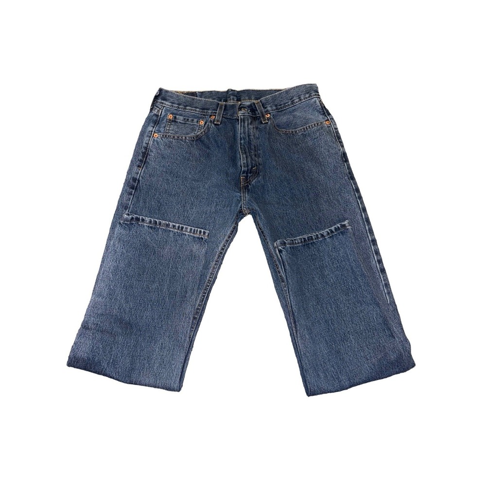 Levi's 505 Mens Denim Blue Jeans 32x30 Regular Fit Medium Wash 100% Cotton - Picture 2 of 11